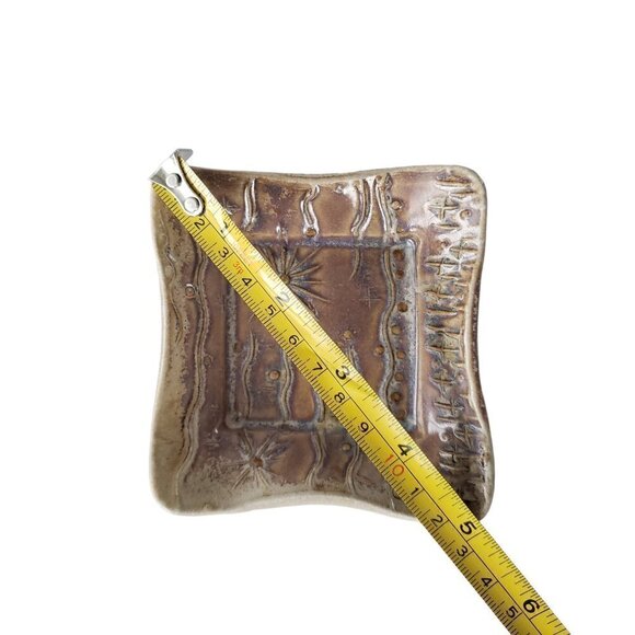 Art Pottery 2 Mini Trinket Dishes Handmade Abstract Design Neutral Colour - Picture 9 of 10